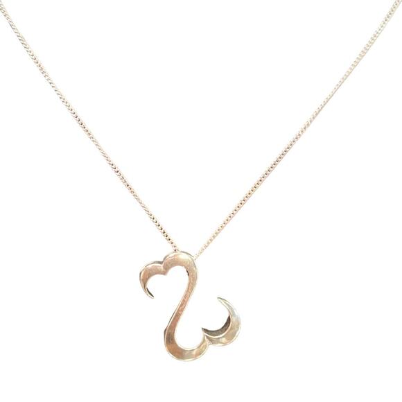 Open Hearts Sterling Silver Pendant Necklace 18